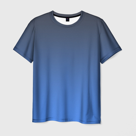 Мужская футболка 3D с принтом DARK OCEAN GRADIENT в Белгороде, 100% полиэфир | прямой крой, круглый вырез горловины, длина до линии бедер | абстракция | амбре | без дизайна | голубая | голубое | градиент | градиент и ничего лишнего | градиенты | на каждый день | синий | синяя | текстура | черная | черный