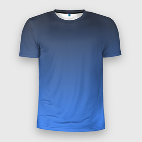 Мужская футболка 3D спортивная с принтом DARK OCEAN GRADIENT в Кировске, 100% полиэстер с улучшенными характеристиками | приталенный силуэт, круглая горловина, широкие плечи, сужается к линии бедра | абстракция | амбре | без дизайна | голубая | голубое | градиент | градиент и ничего лишнего | градиенты | на каждый день | синий | синяя | текстура | черная | черный