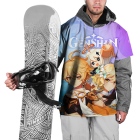 Накидка на куртку 3D с принтом Genshin Impact в Тюмени, 100% полиэстер |  | aether | genshin impact | luminer | paimon | traveler | геншин импакт | игры | итэр | люмин | паймон | персонажи | путешественник | путешественница | фея