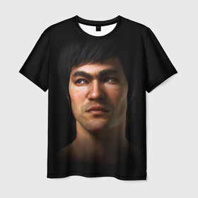 Мужская футболка 3D с принтом Bruce в Белгороде, 100% полиэфир | прямой крой, круглый вырез горловины, длина до линии бедер | bruce lee | karate | брюс ли | джеки чан | карате | цитата