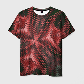 Мужская футболка 3D с принтом Серо-коричневый узор  в Белгороде, 100% полиэфир | прямой крой, круглый вырез горловины, длина до линии бедер | арт | коричневый | креативный | модный | молодежный | паттерн | серный | современный | текстура | фигура | фрактал