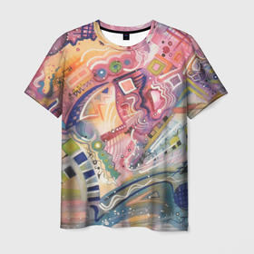 Мужская футболка 3D с принтом MULT в Курске, 100% полиэфир | прямой крой, круглый вырез горловины, длина до линии бедер | абстракция | молодежный | пестрый | цветной | яркий