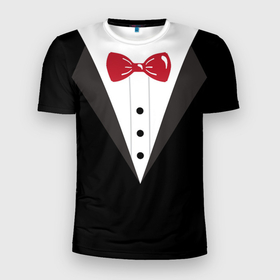 Мужская футболка 3D спортивная с принтом Смокинг , 100% полиэстер с улучшенными характеристиками | приталенный силуэт, круглая горловина, широкие плечи, сужается к линии бедра | бабочка | галстук | джентльмен | костюм | смокинг