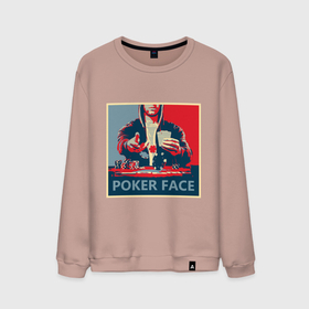 Мужской свитшот хлопок с принтом Poker face в Тюмени, 100% хлопок |  | Тематика изображения на принте: poker | poker face | игры | карты | покер