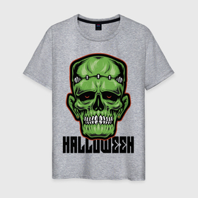 Мужская футболка хлопок с принтом Zombie в Белгороде, 100% хлопок | прямой крой, круглый вырез горловины, длина до линии бедер, слегка спущенное плечо. | Тематика изображения на принте: fear | halloween | horror | jaw | muzzle | zombie | зомби | пасть | ужас | хэллоуин