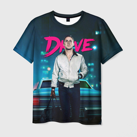 Мужская футболка 3D с принтом Райан Гослинг Драйв в Тюмени, 100% полиэфир | прямой крой, круглый вырез горловины, длина до линии бедер | car | drive | ryan gosling | драйв | машина | райан гослинг | фильмы