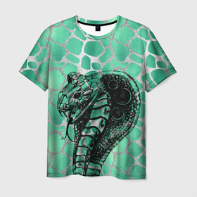 Мужская футболка 3D с принтом Кобра. Змеиный стиль , 100% полиэфир | прямой крой, круглый вырез горловины, длина до линии бедер | змеи | змеиная | змеиная кожа | змеиный | змея | кобра | механическая | рисунок | робот | узор