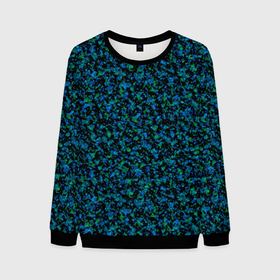 Мужской свитшот 3D с принтом Абстрактный зелено-синий узор  в Екатеринбурге, 100% полиэстер с мягким внутренним слоем | круглый вырез горловины, мягкая резинка на манжетах и поясе, свободная посадка по фигуре | абстрактный | вкрапления | зеленый | молодежный | мраморный | синий | современный | черный и синий