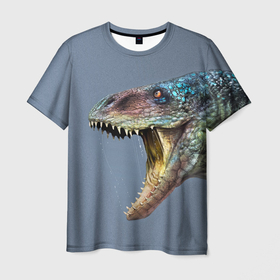 Мужская футболка 3D с принтом Хищный динозавр | Dino (Z) в Курске, 100% полиэфир | прямой крой, круглый вырез горловины, длина до линии бедер | dino | dinosauria | дино | динозавр | парк юрского | хищный динозавр | чудовище | юрский период | ящер | ящерица