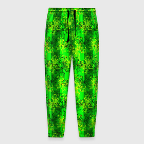 Мужские брюки 3D с принтом Неоновый полосатый узор  в Петрозаводске, 100% полиэстер | манжеты по низу, эластичный пояс регулируется шнурком, по бокам два кармана без застежек, внутренняя часть кармана из мелкой сетки | бабочки | вертикальные полосы | зеленый | летний | неоновый | неоновый зеленый | современный | яркий узор