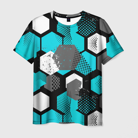 Мужская футболка 3D с принтом Геометрия плиты в Петрозаводске, 100% полиэфир | прямой крой, круглый вырез горловины, длина до линии бедер | абстракция | геометрия | линии | плиты | спорт | текстура
