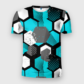 Мужская футболка 3D спортивная с принтом Геометрия плиты в Санкт-Петербурге, 100% полиэстер с улучшенными характеристиками | приталенный силуэт, круглая горловина, широкие плечи, сужается к линии бедра | абстракция | геометрия | линии | плиты | спорт | текстура