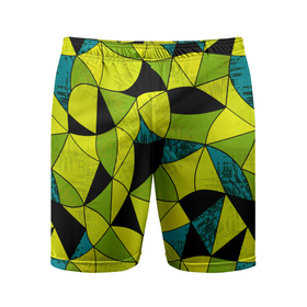 Мужские шорты спортивные с принтом Гранжевый яркий зеленый  ,  |  | абстрактный | гранжевая текстура | зеленый | летний | молодежный | современный | ярко желтый