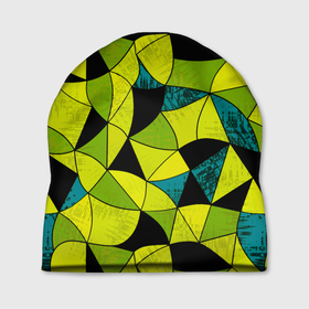 Шапка 3D с принтом Гранжевый яркий зеленый  , 100% полиэстер | универсальный размер, печать по всей поверхности изделия | абстрактный | гранжевая текстура | зеленый | летний | молодежный | современный | ярко желтый