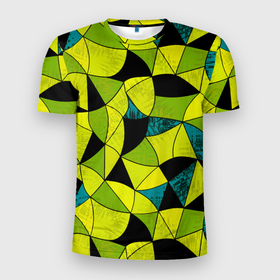 Мужская футболка 3D спортивная с принтом Гранжевый яркий зеленый  в Екатеринбурге, 100% полиэстер с улучшенными характеристиками | приталенный силуэт, круглая горловина, широкие плечи, сужается к линии бедра | абстрактный | гранжевая текстура | зеленый | летний | молодежный | современный | ярко желтый