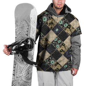 Накидка на куртку 3D с принтом Лоскутное шитье  в Тюмени, 100% полиэстер |  | Тематика изображения на принте: абстрактный | геометрический | народный | пэчворк | творчество | традиционный | фольклор