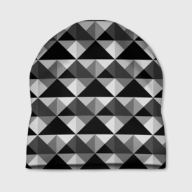 Шапка 3D с принтом Современный геометрический  в Новосибирске, 100% полиэстер | универсальный размер, печать по всей поверхности изделия | абстрактный | геометрический фигуры | модный | полигональный | популярный | треугольники | черно белый