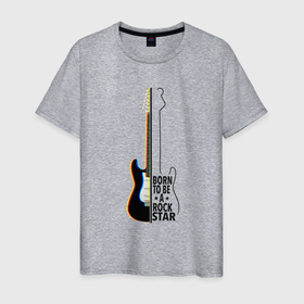Мужская футболка хлопок с принтом Rock star в Петрозаводске, 100% хлопок | прямой крой, круглый вырез горловины, длина до линии бедер, слегка спущенное плечо. | Тематика изображения на принте: guitar | music | punk | rock | гитара | музыка | панк | рок