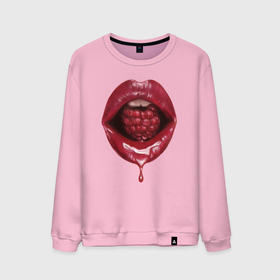 Мужской свитшот хлопок с принтом Губы с малиной в Курске, 100% хлопок |  | lips | mouth | raspberries | губы | малина | рот