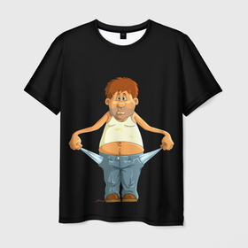 Мужская футболка 3D с принтом когда я потерял все деньги в Курске, 100% полиэфир | прямой крой, круглый вырез горловины, длина до линии бедер | банкротство | доллар | мужчина | темнота | что делать дальше