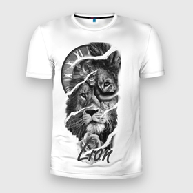 Мужская футболка 3D спортивная с принтом Время львов прошло в Курске, 100% полиэстер с улучшенными характеристиками | приталенный силуэт, круглая горловина, широкие плечи, сужается к линии бедра | Тематика изображения на принте: геометрический лев | лев и цветы льва | созвездие льва | черное молоко