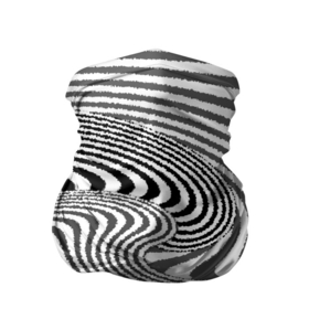 Бандана-труба 3D с принтом Черно белый мозаичный узор , 100% полиэстер, ткань с особыми свойствами — Activecool | плотность 150‒180 г/м2; хорошо тянется, но сохраняет форму | волна | мозаика | мозаичная картина | серый | узор | черно белый | черный и белый