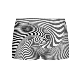 Мужские трусы 3D с принтом Черно белый мозаичный узор в Петрозаводске, 50% хлопок, 50% полиэстер | классическая посадка, на поясе мягкая тканевая резинка | волна | мозаика | мозаичная картина | серый | узор | черно белый | черный и белый