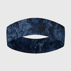Повязка на голову 3D с принтом Темно синяя текстура камня в Екатеринбурге,  |  | Тематика изображения на принте: абстрактный | модный | молодежный | мрамор | мраморный узор | синий | современный