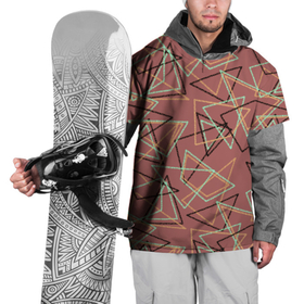 Накидка на куртку 3D с принтом Террактовый геометрический  в Новосибирске, 100% полиэстер |  | абстрактный | геометрические фигуры | геометрический узор | молодежный | современный | терракотовый