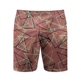Мужские шорты спортивные с принтом Террактовый геометрический  в Белгороде,  |  | Тематика изображения на принте: абстрактный | геометрические фигуры | геометрический узор | молодежный | современный | терракотовый