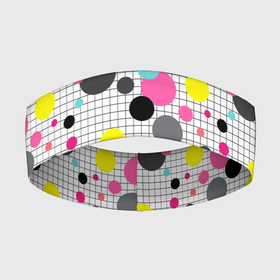 Повязка на голову 3D с принтом Горох разноцветный. в Курске,  |  | абстрактный | в горошек | горох | детский | клетчатый | разноцветный горох | современный | узор в клетку
