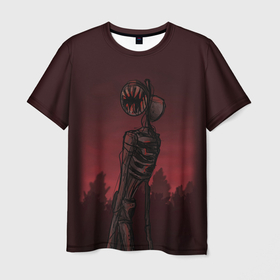 Мужская футболка 3D с принтом СИРЕНОГОЛОВЫЙ | ИГРА , 100% полиэфир | прямой крой, круглый вырез горловины, длина до линии бедер | siren head | гуманоид | игра | монстр | сиреноголовый | существо | хоррор