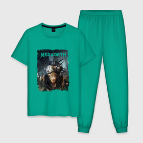 Мужская пижама хлопок с принтом Megadeth | Poster (Z) , 100% хлопок | брюки и футболка прямого кроя, без карманов, на брюках мягкая резинка на поясе и по низу штанин
 | dave mustaine | megadeth | music | rock | дирк вербурен | дэвид эллефсон | дэйв мастейн | кико лоурейро | мегадеф | мегадэф | музыка | рок | трэш метал | хард рок | хеви метал