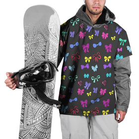 Накидка на куртку 3D с принтом банты радужные на темно-сером в Тюмени, 100% полиэстер |  | бант | бантики | девчачьи | детские | женские | лента | мультиколор | на сером | на темном | нежные | подарок | подарочные | праздничные | радужные | разноцветные