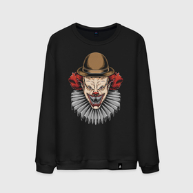 Мужской свитшот хлопок с принтом The terrible clown в Курске, 100% хлопок |  | clown | eyes | fangs | halloween | hat | holiday | horror | jabot | jaw | muzzle | nose | глаза | жабо | клоун | клыки | нос | пасть | праздник | ужас | хэллоуин | шляпа