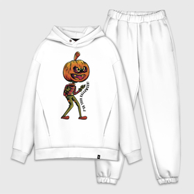 Мужской костюм хлопок OVERSIZE с принтом Забей на Хэллоуин в Курске,  |  | eyes | fangs | halloween | holiday | jaw | motto | muzzle | pumpkin | slogan | глаза | девиз | клыки | пасть | праздник | слоган | тыква | хэллоуин