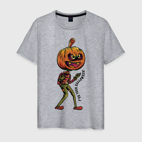 Мужская футболка хлопок с принтом Забей на Хэллоуин! в Белгороде, 100% хлопок | прямой крой, круглый вырез горловины, длина до линии бедер, слегка спущенное плечо. | eyes | fangs | halloween | holiday | jaw | motto | muzzle | pumpkin | slogan | глаза | девиз | клыки | пасть | праздник | слоган | тыква | хэллоуин
