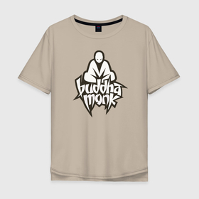 Мужская футболка хлопок Oversize с принтом Wu Fam Budda monk в Курске, 100% хлопок | свободный крой, круглый ворот, “спинка” длиннее передней части | wu | wu tang | wu tang clan | ву | ву танг | ву танг клан | ву тэнг | ву тэнг клан