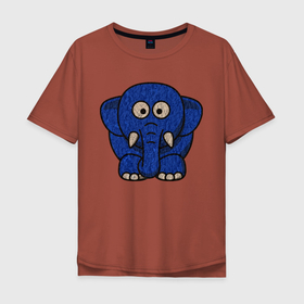 Мужская футболка хлопок Oversize с принтом Слонище в Курске, 100% хлопок | свободный крой, круглый ворот, “спинка” длиннее передней части | animal | elephant | животное | слон | слониха