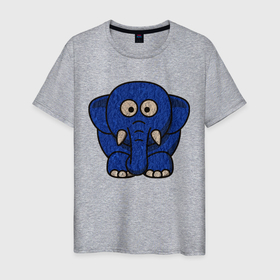 Мужская футболка хлопок с принтом Слонище , 100% хлопок | прямой крой, круглый вырез горловины, длина до линии бедер, слегка спущенное плечо. | animal | elephant | животное | слон | слониха