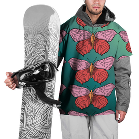 Накидка на куртку 3D с принтом Зеленый принт с бабочками :) в Курске, 100% полиэстер |  | бабочки | градиент | графический | грустный | зеленый | меланхолия | насекомые | ретро | розовый | странный