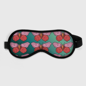 Маска для сна 3D с принтом Зеленый принт с бабочками :) , внешний слой — 100% полиэфир, внутренний слой — 100% хлопок, между ними — поролон |  | бабочки | градиент | графический | грустный | зеленый | меланхолия | насекомые | ретро | розовый | странный