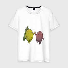 Мужская футболка хлопок с принтом Оливки в Екатеринбурге, 100% хлопок | прямой крой, круглый вырез горловины, длина до линии бедер, слегка спущенное плечо. | Тематика изображения на принте: арт | зелёная оливка | зелёные оливки | мило | милота | оливка | оливки | рисунок | свежая ягода | свежие ягоды | свежий продукт | чёрная оливка | чёрные оливки | ягода | ягоды