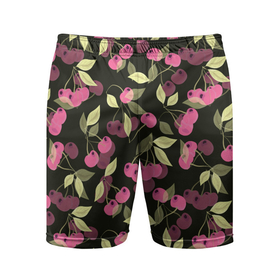 Мужские шорты спортивные с принтом Вишневый сад  в Тюмени,  |  | вишневый | вишня | детский | для девочки | малышам | розовый | черный | ягоды