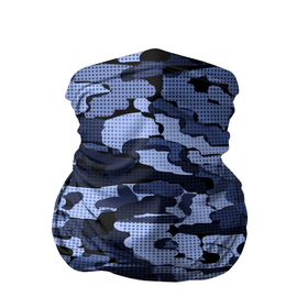 Бандана-труба 3D с принтом Синий камуфляж в клетку  в Тюмени, 100% полиэстер, ткань с особыми свойствами — Activecool | плотность 150‒180 г/м2; хорошо тянется, но сохраняет форму | Тематика изображения на принте: для мальчиков | камуфляж | клетка | клетчатый узор | мужской | популярный | синий | современный | спортивный