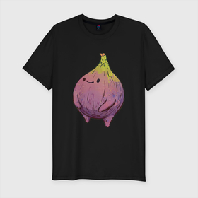 Мужская футболка хлопок Slim с принтом Инжир в Тюмени, 92% хлопок, 8% лайкра | приталенный силуэт, круглый вырез ворота, длина до линии бедра, короткий рукав | арт | инжир | мило | милота | рисунок | свежие фрукты | свежий продукт | свежий фрукт | фрукт | фрукты