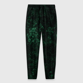 Мужские брюки 3D с принтом Темно-зеленый мраморный узор  в Новосибирске, 100% полиэстер | манжеты по низу, эластичный пояс регулируется шнурком, по бокам два кармана без застежек, внутренняя часть кармана из мелкой сетки | абстрактный | велюровый | зеленый | каменный | мрамор | современный | текстура камня | темный зеленый