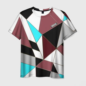 Мужская футболка 3D с принтом Геометрический узор  , 100% полиэфир | прямой крой, круглый вырез горловины, длина до линии бедер | абстрактный | молодежный | патриотический | россия | современный | спортивный | треугольники
