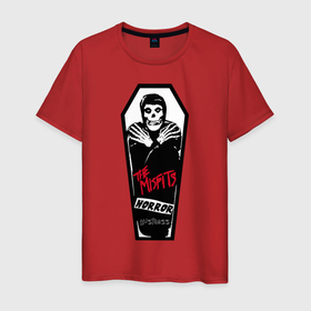 Мужская футболка хлопок с принтом Misfits grave в Петрозаводске, 100% хлопок | прямой крой, круглый вырез горловины, длина до линии бедер, слегка спущенное плечо. | metal | misfits | punk | punkrock | rock | themisfits | мисфитс | панк | панкрок