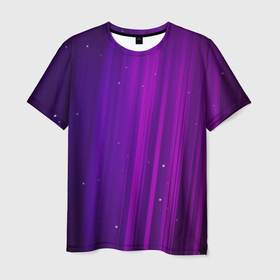 Мужская футболка 3D с принтом ВОЛШЕБНЫЙ СВЕТ в Курске, 100% полиэфир | прямой крой, круглый вырез горловины, длина до линии бедер | блики | звёзды | лучи | полосы | приломление | свет